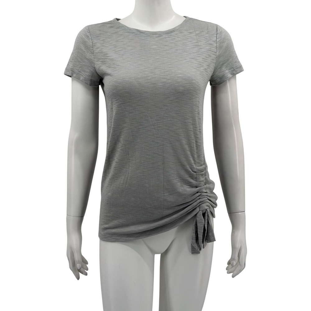 INC International Concepts Top Women XS Gray Ruched Sheer Casual Everyday Travel